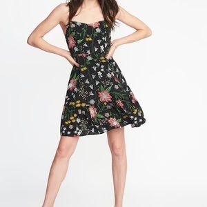 Old Navy Fit & Flare Floral Ruffle Hem Dress XL